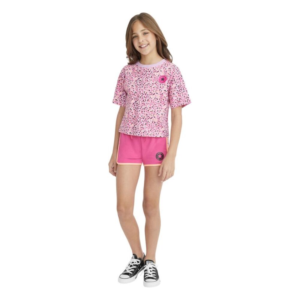 Converse Converse X Clements Twins Big Girls Leopard Boxy T-Shirt